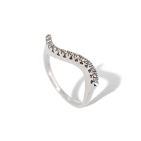 Anello veretta da donna in oro bianco 18 kt con diamanti naturali 0.14 ct, colore G, purezza SI – Idee Preziose dal 1987 - IP.AK18B/56D